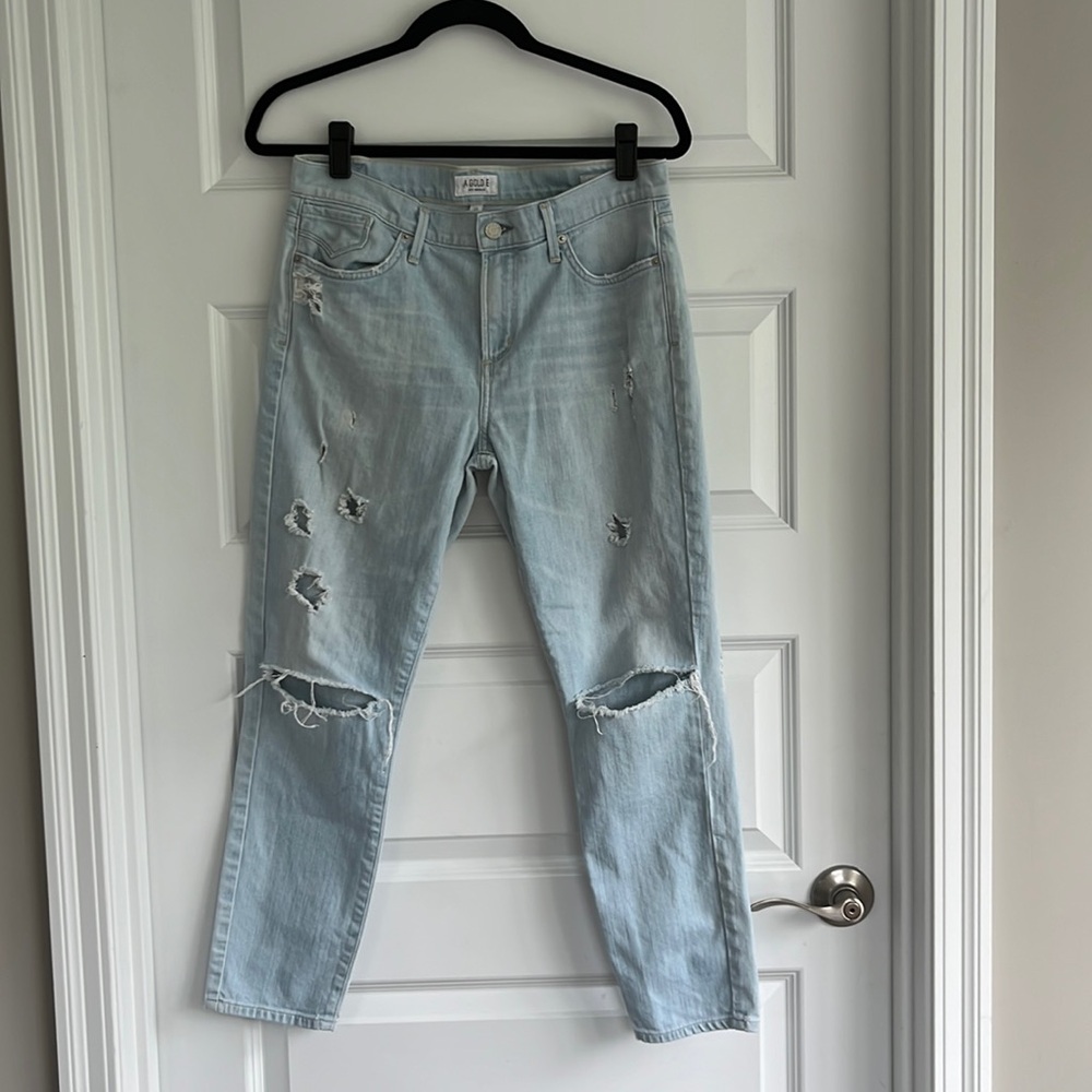 AGOLDE Sophie crop Jean light stonewash